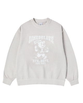 FOOTBALL AC BEAR PIGMENT SWEATSHIRT LIGHT GRAY