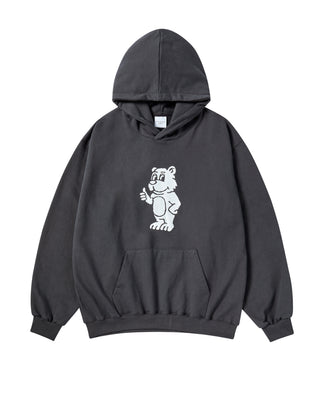 BASIC AC BEAR HOODIE CHARCOAL
