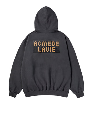 BLOCK AC BEAR HOODIE CHARCOAL