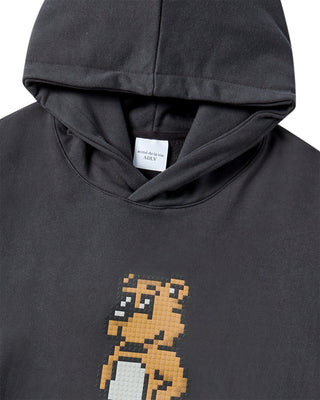 BLOCK AC BEAR HOODIE CHARCOAL