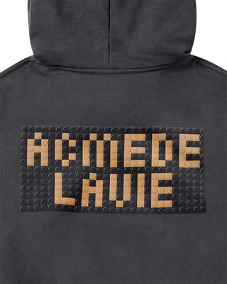 BLOCK AC BEAR HOODIE CHARCOAL