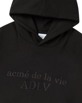 TWO TONE THICK PRINT HOODIE BLACK