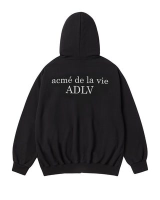 BASIC AC BEAR HOODIE ZIP UP BLACK