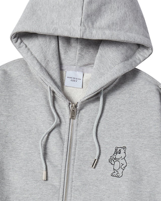 BASIC AC BEAR HOODIE ZIP UP MELANGE