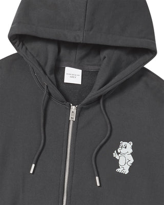 BASIC AC BEAR HOODIE ZIP UP CHARCOAL