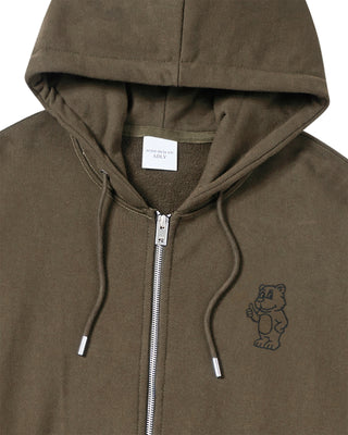BASIC AC BEAR HOODIE ZIP UP COCOA