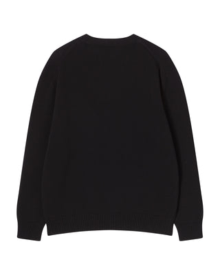 UNI BASIC V NECK CARDIGAN BLACK
