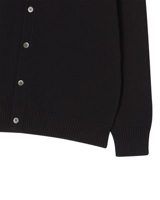 UNI BASIC V NECK CARDIGAN BLACK