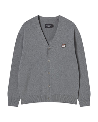 UNI BASIC V NECK CARDIGAN GRAY