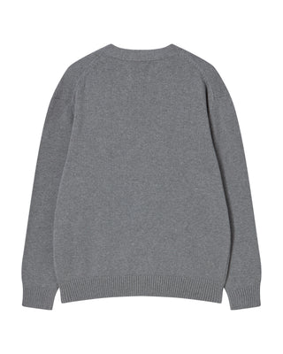 UNI BASIC V NECK CARDIGAN GRAY