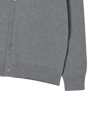 UNI BASIC V NECK CARDIGAN GRAY