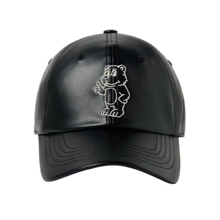 LINE AC BEAR VEGAN LEATHER BALL CAP BLACK
