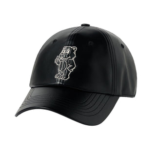 LINE AC BEAR VEGAN LEATHER BALL CAP BLACK