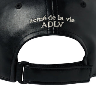 LINE AC BEAR VEGAN LEATHER BALL CAP BLACK