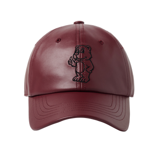 LINE AC BEAR VEGAN LEATHER BALL CAP WINE