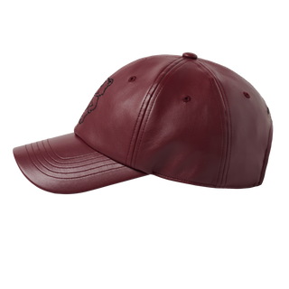 LINE AC BEAR VEGAN LEATHER BALL CAP WINE