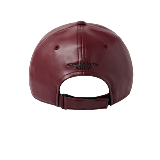 LINE AC BEAR VEGAN LEATHER BALL CAP WINE