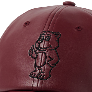 LINE AC BEAR VEGAN LEATHER BALL CAP WINE