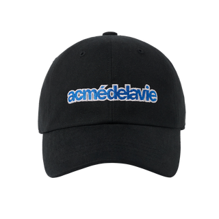 TWO COLOR EMBROIDERY BASIC BALL CAP BLACK