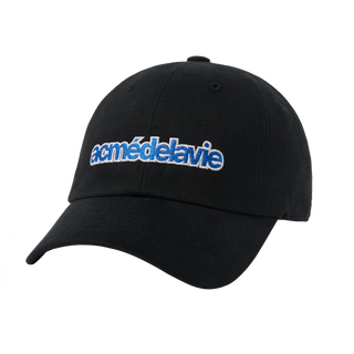 TWO COLOR EMBROIDERY BASIC BALL CAP BLACK
