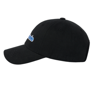 TWO COLOR EMBROIDERY BASIC BALL CAP BLACK