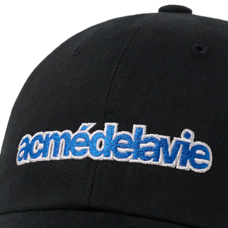 TWO COLOR EMBROIDERY BASIC BALL CAP BLACK