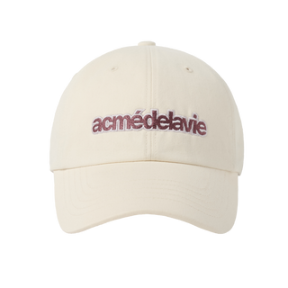 TWO COLOR EMBROIDERY BASIC BALL CAP CREAM