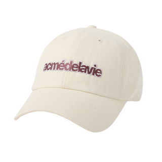 TWO COLOR EMBROIDERY BASIC BALL CAP CREAM