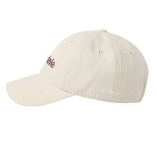 TWO COLOR EMBROIDERY BASIC BALL CAP CREAM