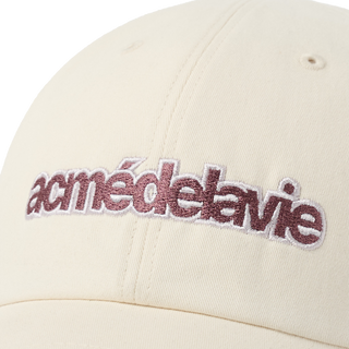 TWO COLOR EMBROIDERY BASIC BALL CAP CREAM