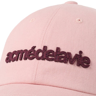 FELT APPLIQUE BASIC BALL CAP PINK
