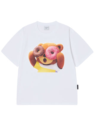 AC BEAR DONUT BABY FACE SHORT SLEEVE T-SHIRT WHITE
