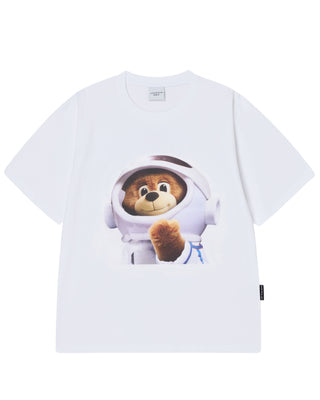 AC BEAR BABY FACE ASTRONAUT SHORT SLEEVE T-SHIRT WHITE