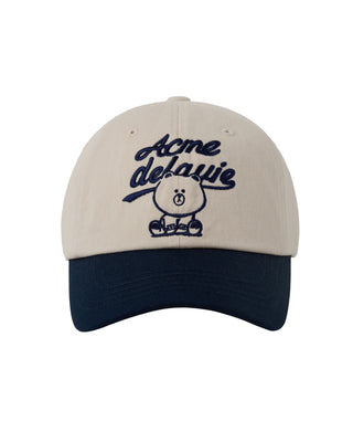 AUTHENTIC BROWN TWO TONE LINE FRIENDS BALL CAP DARK NAVY