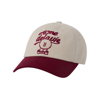 AUTHENTIC BROWN TWO TONE LINE FRIENDS BALL CAP WINE