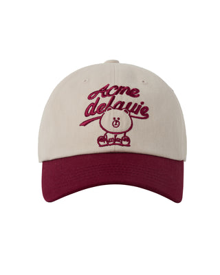 AUTHENTIC BROWN TWO TONE LINE FRIENDS BALL CAP WINE