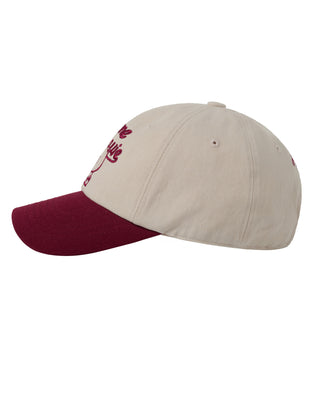 AUTHENTIC BROWN TWO TONE LINE FRIENDS BALL CAP WINE