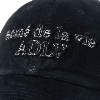 FABRIC LOGO APPLIQUE BALL CAP BLACK
