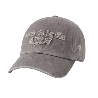 FABRIC LOGO APPLIQUE BALL CAP GRAY