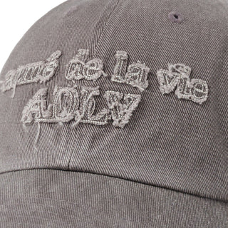 FABRIC LOGO APPLIQUE BALL CAP GRAY