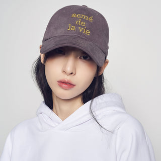 COTTON NAPPING 3D EMBO BALL CAP CHARCOAL