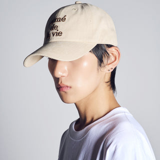 COTTON NAPPING 3D EMBO BALL CAP BEIGE
