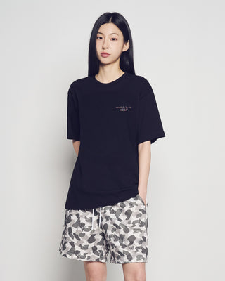 MIXED THREAD SHORT SLEEVE T-SHIRT BLACK