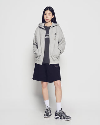 BASIC AC BEAR HOODIE ZIP UP MELANGE