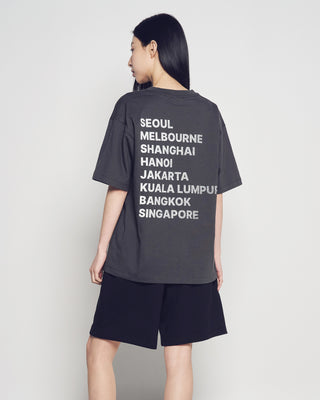 DUST BLUR EFFECT SHORT SLEEVE T-SHIRT CHARCOAL