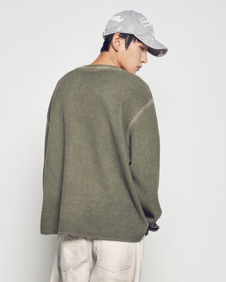 WAFFLE DYED LONG SLEEVE T-SHIRT KHAKI