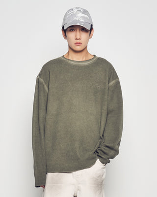 WAFFLE DYED LONG SLEEVE T-SHIRT KHAKI