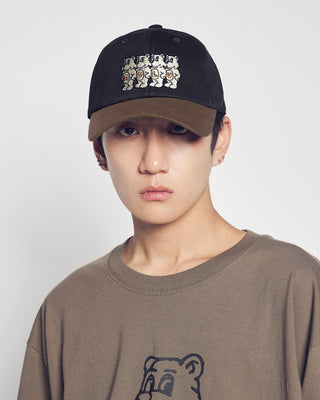AC BEAR EMBROIDERY TWO TONE BALL CAP BLACK