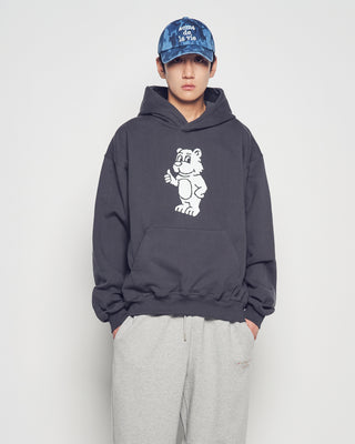 BASIC AC BEAR HOODIE CHARCOAL