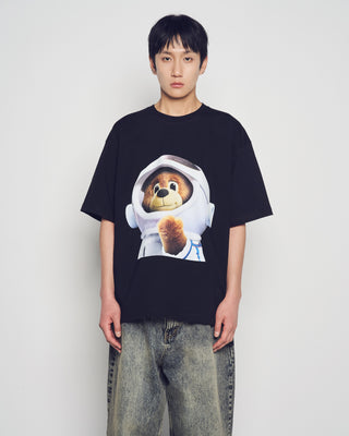 AC BEAR BABY FACE ASTRONAUT SHORT SLEEVE T-SHIRT BLACK